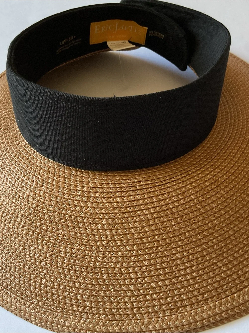 ERIC JAVITS SQUISHEE HALO HAT NATURAL/BLACK ONE SIZE ADJUSTABLE NEW NO TAGS - Picture 8 of 16